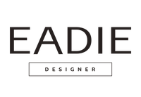 Black text reading 'EADIE' with 'DESIGNER' inside a thin rectangular border below, on a plain white background.