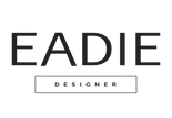 Black text reading 'EADIE' with 'DESIGNER' inside a thin rectangular border below, on a plain white background.